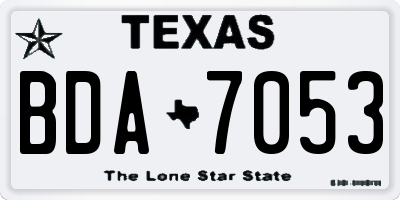 TX license plate BDA7053