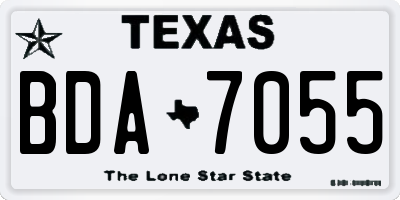 TX license plate BDA7055