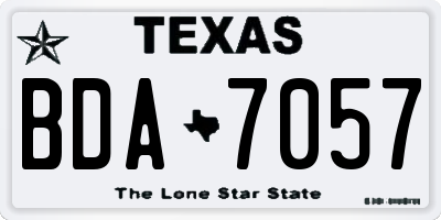 TX license plate BDA7057