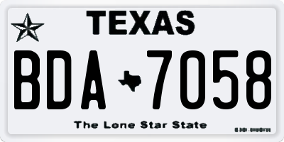 TX license plate BDA7058