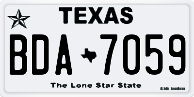 TX license plate BDA7059