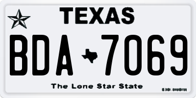 TX license plate BDA7069