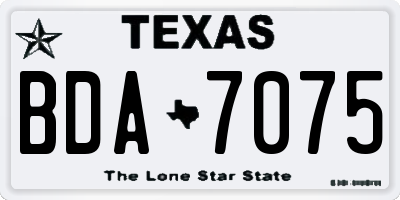 TX license plate BDA7075