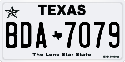 TX license plate BDA7079
