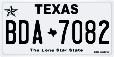 TX license plate BDA7082