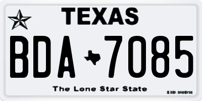 TX license plate BDA7085