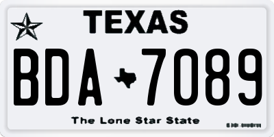 TX license plate BDA7089