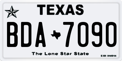 TX license plate BDA7090