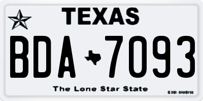 TX license plate BDA7093