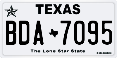 TX license plate BDA7095