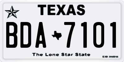 TX license plate BDA7101