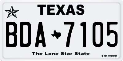 TX license plate BDA7105