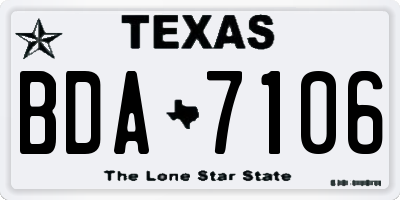TX license plate BDA7106