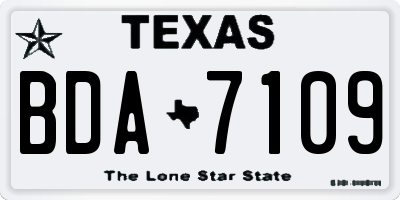 TX license plate BDA7109