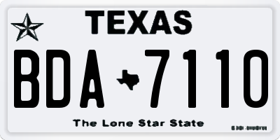 TX license plate BDA7110