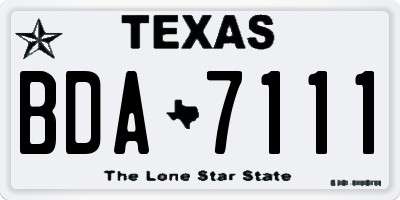 TX license plate BDA7111