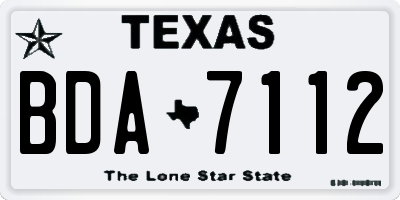 TX license plate BDA7112
