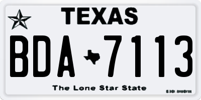 TX license plate BDA7113