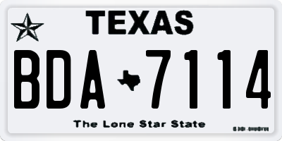 TX license plate BDA7114