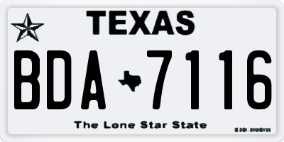 TX license plate BDA7116