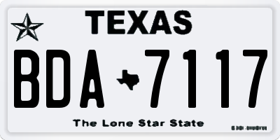 TX license plate BDA7117