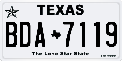 TX license plate BDA7119