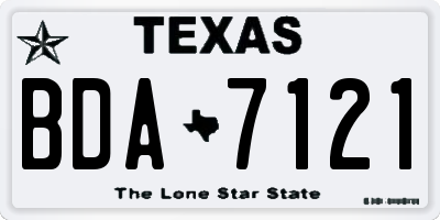 TX license plate BDA7121