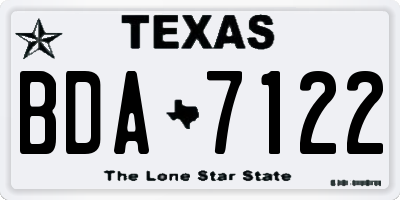 TX license plate BDA7122