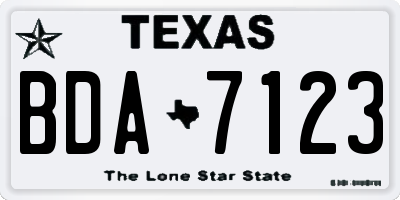 TX license plate BDA7123