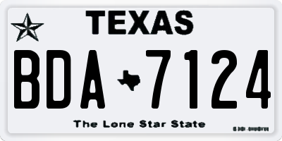 TX license plate BDA7124