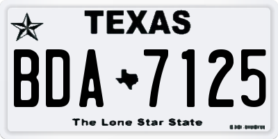 TX license plate BDA7125