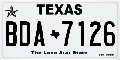 TX license plate BDA7126