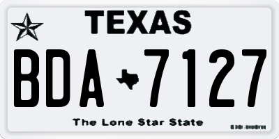 TX license plate BDA7127