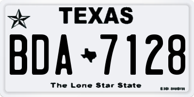 TX license plate BDA7128
