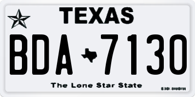 TX license plate BDA7130