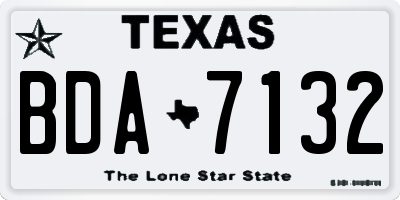 TX license plate BDA7132