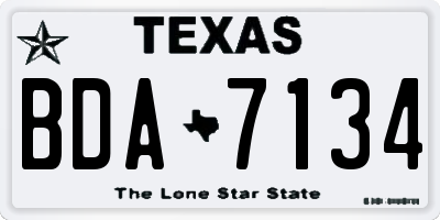 TX license plate BDA7134