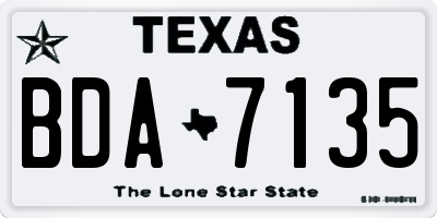 TX license plate BDA7135