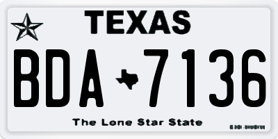 TX license plate BDA7136