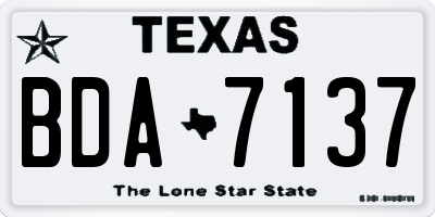 TX license plate BDA7137