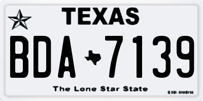 TX license plate BDA7139