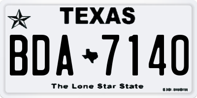 TX license plate BDA7140