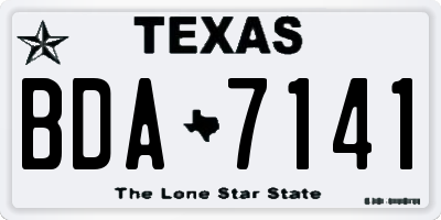 TX license plate BDA7141