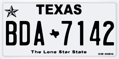 TX license plate BDA7142