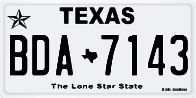 TX license plate BDA7143