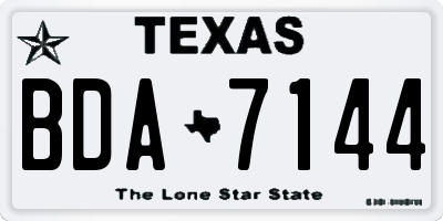 TX license plate BDA7144