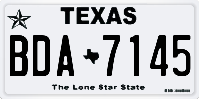 TX license plate BDA7145
