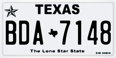 TX license plate BDA7148