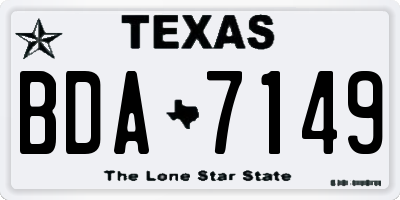 TX license plate BDA7149
