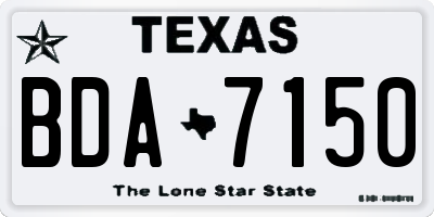 TX license plate BDA7150